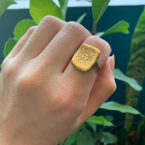 Dea Dia Sun Tarot Brass Ring Size 5